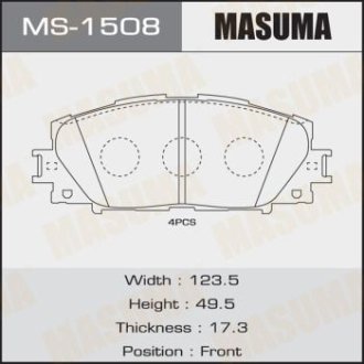 Колодка тормозная MASUMA MS1508