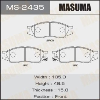 Колодка тормозная передняя Mitsubishi Lancer (00-08) MASUMA MS2435 (фото 1)