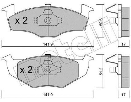 Комплект гальмівних колодок (дискових) Metelli 2202060