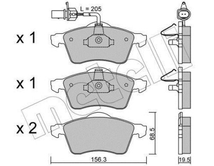 Комплект гальмівних колодок (дискових) Metelli 2202631 (фото 1)