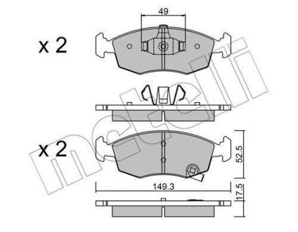 Комплект гальмівних колодок (дискових) Metelli 2202745