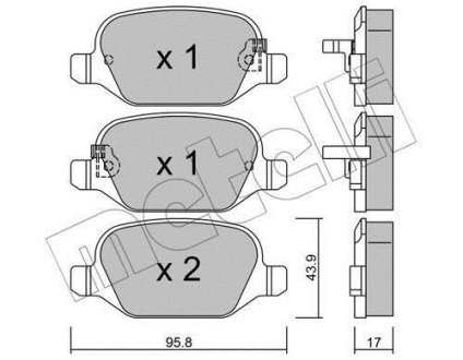 Комплект гальмівних колодок (дискових) Metelli 2203244 (фото 1)