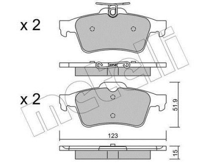 Комплект гальмівних колодок (дискових) Metelli 2203373 (фото 1)