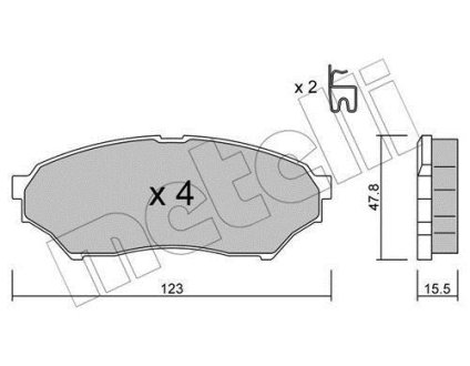 Комплект гальмівних колодок (дискових) Metelli 2203970 (фото 1)