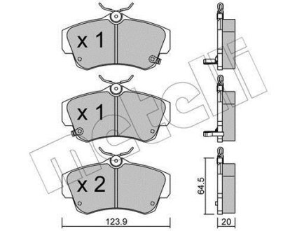 Комплект гальмівних колодок (дискових) Metelli 2205210 (фото 1)