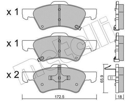 Комплект гальмівних колодок (дискових) Metelli 2206230 (фото 1)