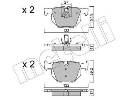 Комплект гальмівних колодок (дискових) Metelli 2206440 (фото 1)