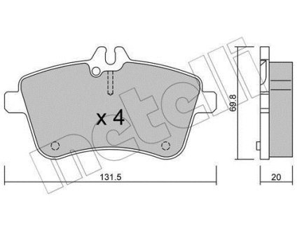 Комплект гальмівних колодок (дискових) Metelli 2206470 (фото 1)