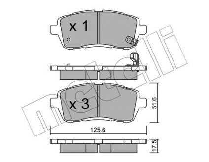 Комплект гальмівних колодок (дискових) Metelli 2207930 (фото 1)