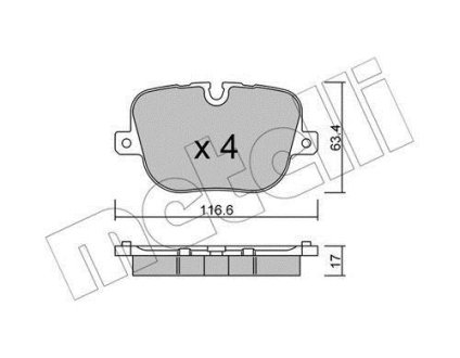 Комплект гальмівних колодок (дискових) Metelli 2208370 (фото 1)