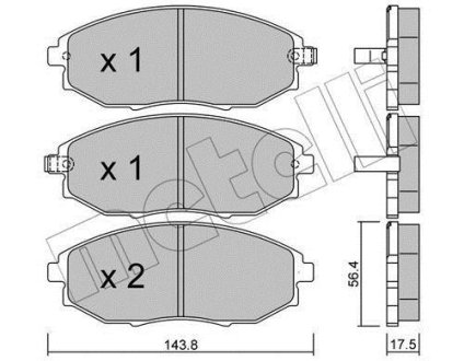 Комплект гальмівних колодок (дискових) Metelli 2208450