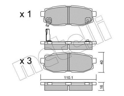 Комплект гальмівних колодок (дискових) Metelli 22-0875-0 (фото 1)