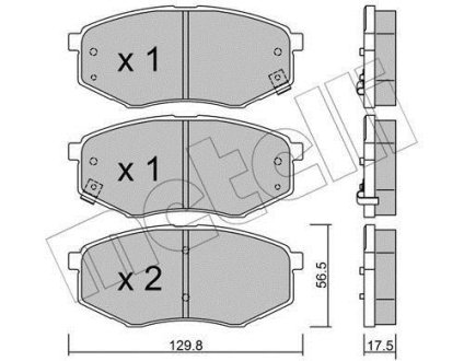 Комплект гальмівних колодок (дискових) Metelli 2209420