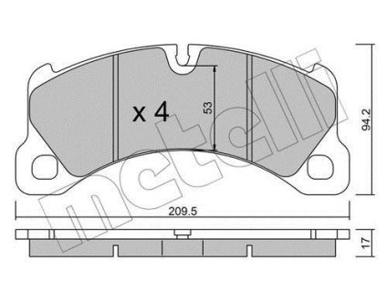 Комплект гальмівних колодок (дискових) Metelli 2209560 (фото 1)