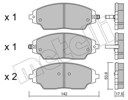 Комплект гальмівних колодок з 4 шт. дисків Metelli 22-1008-0 (фото 1)