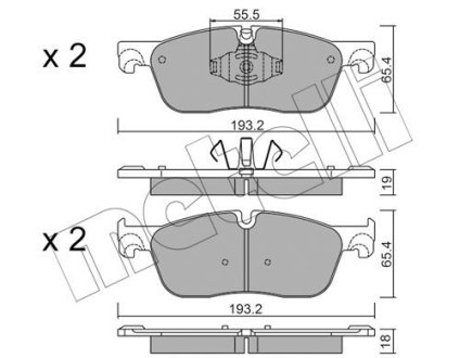 Комплект гальмівних колодок (дискових) Metelli 2211231 (фото 1)