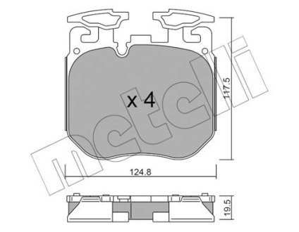 Комплект гальмівних колодок (дискових) Metelli 2211470 (фото 1)