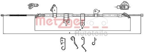 Трос ручного гальма METZGER 171566 (фото 1)