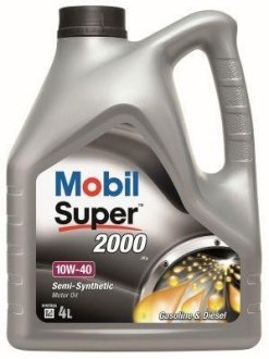 Олива моторна Super 2000x1 10W-40 (Канистра 4л) MOBIL 150018 (фото 1)