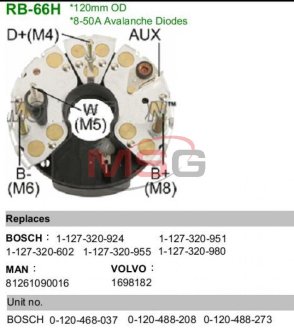 Діодний міст MOBILETRON RB-66H (фото 1)