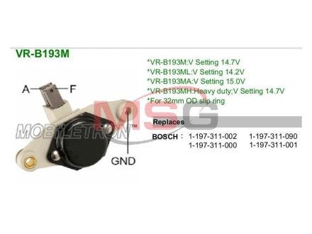 Реле зарядки, OM601-602/616-617 DB207-410 (12v) MOBILETRON VRB193M