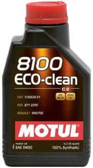 Олива моторна 8100 Eco-Clean 5W-30, 1л. MOTUL 841511