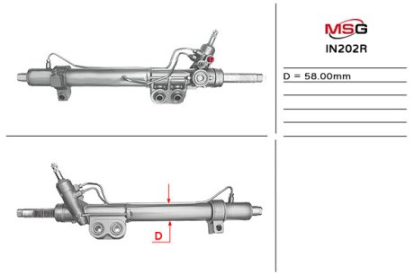 Рульова рейка з ГПК відновлена Nissan Pathfinder R51 04-14, Nissan Navara 05-15 MSG IN202R