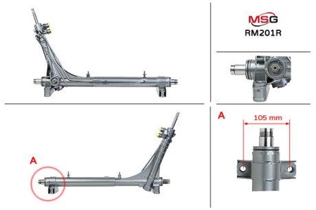 Рульова рейка з ГПК відновлена RAM PROMASTER 1500 2013-,PROMASTER 2500 2013-,PROMASTER 3500 2013- MSG RM201R