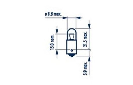 Автолампа T4W BA9s 4 W прозрачная NARVA 17141