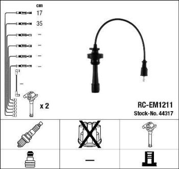 44317 - Комплект проводів запалювання NGK RC-EM1211