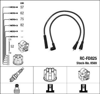 8569 - Комплект проводів запалювання NGK RC-FD825