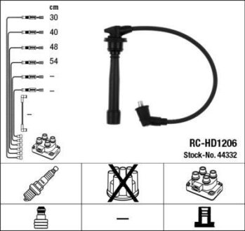 44332 - Комплект проводів запалювання NGK RC-HD1206
