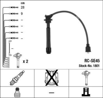 1801 - Комплект проводів запалювання NGK RC-SE45 (фото 1)