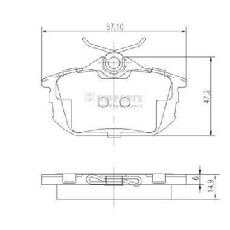 Колодки дискового тормоза NIPPARTS J3615012