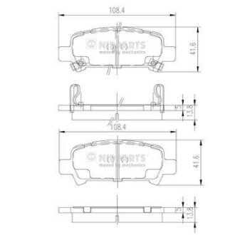 Гальмівні колодки NIPPARTS J3617002