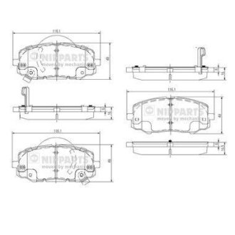 Тормозные колодки, к-кт. NIPPARTS N3600552 (фото 1)