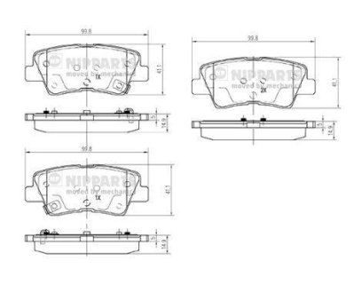Гальмівні колодки NIPPARTS N3610314 (фото 1)