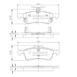 Тормозные колодки, к-кт. NIPPARTS N3612036