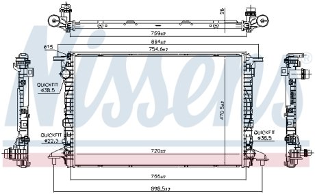 Радиатор охолоджування NISSENS 606462