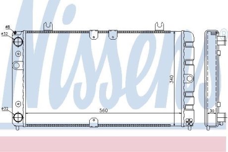Радiатор вод. охолодження ВАЗ 1118 КАЛИНА (вир-во) NISSENS 623554