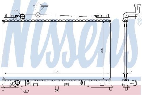 Радиатор охолоджування NISSENS 62463A