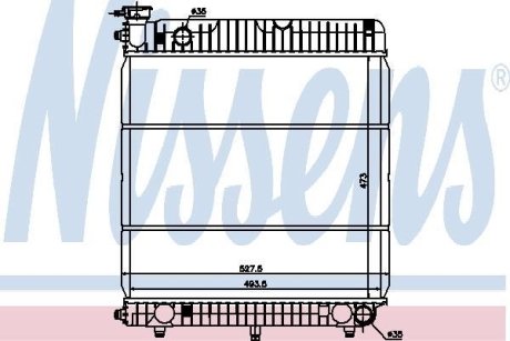 Радиатор охолодження MERCEDES 207D-210D-410D (вир-во) NISSENS 62635 (фото 1)