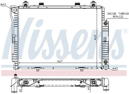 Радіатор MB S W 140(91-)350 SD TD(+)[OE 140 500 13 03] NISSENS 62714A