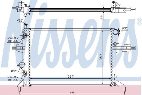 Радиатор охолоджування NISSENS 63248A