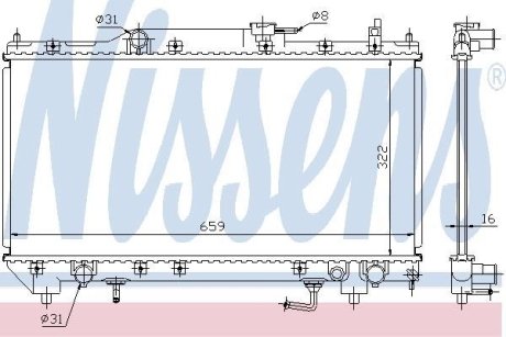 Радиатор охолоджування NISSENS 64782A