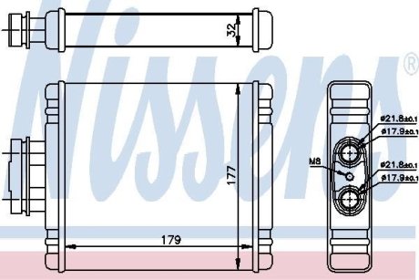 Радиатор пічки AUDI; SEAT; SKODA; VW (вир-во) NISSENS 73654 (фото 1)