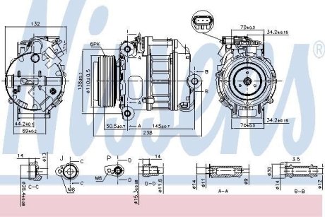 Компресор bmw x5 (e70) 3.0i 207-908 NISSENS 890037