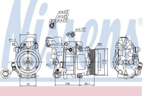 Компрессор кондиціонера NISSENS 89051