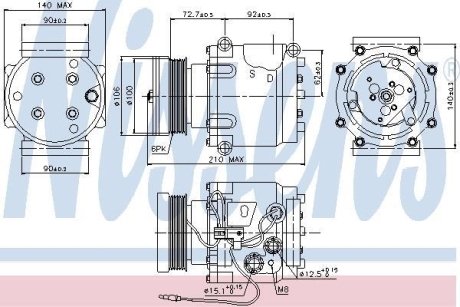 Компрессор кондицiонера NISSENS 89066