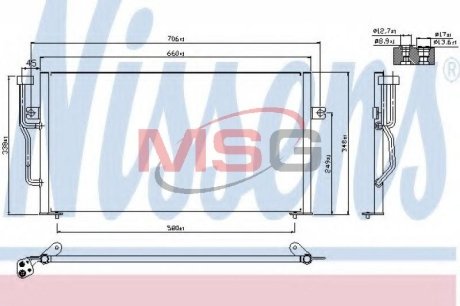 Радиатор кондиціонера NISSENS 94305